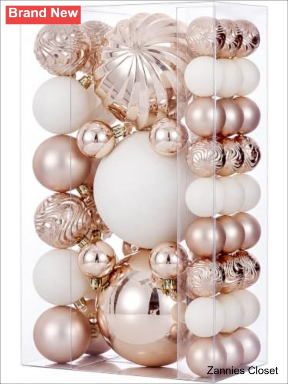 🎄 50pc Shatterproof Christmas Ball Tree Ornaments Set 3 Sizes